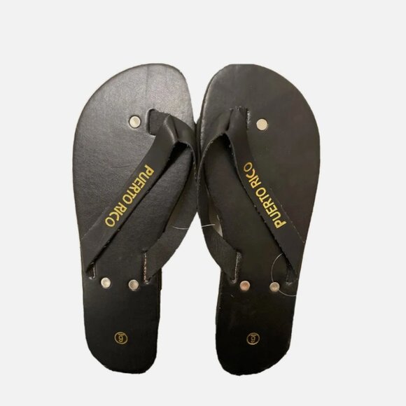 Puerto Rico Women Black Flip Flops - Picture 1 of 3